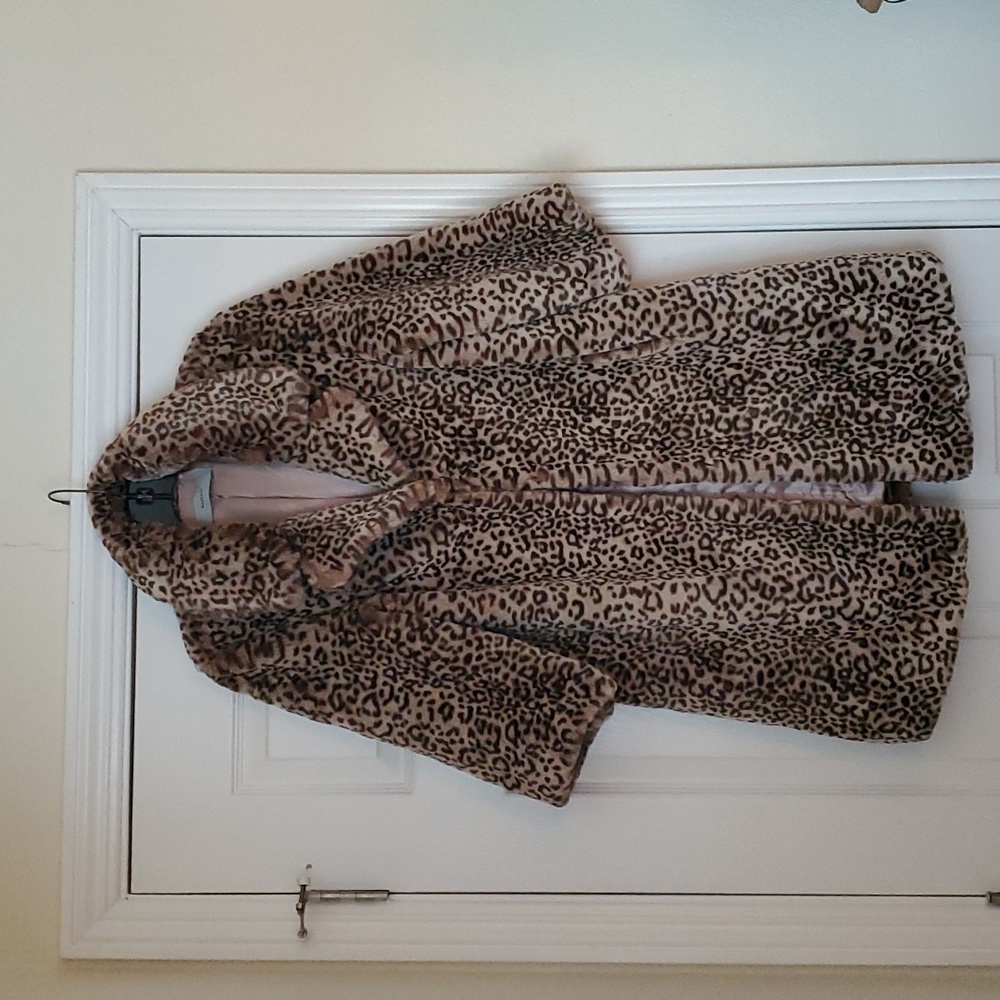 COPY - New   one size fits All Leopard Faux Fur Coat medium-long, three-quarter…